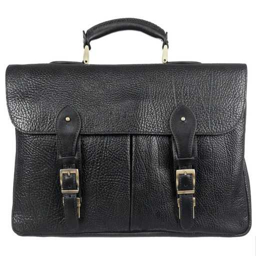 Шкіряний портфель Tony Bellucci 5015-893 чорний флотар