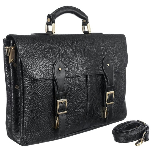 Шкіряний портфель Tony Bellucci 5015-893 чорний флотар