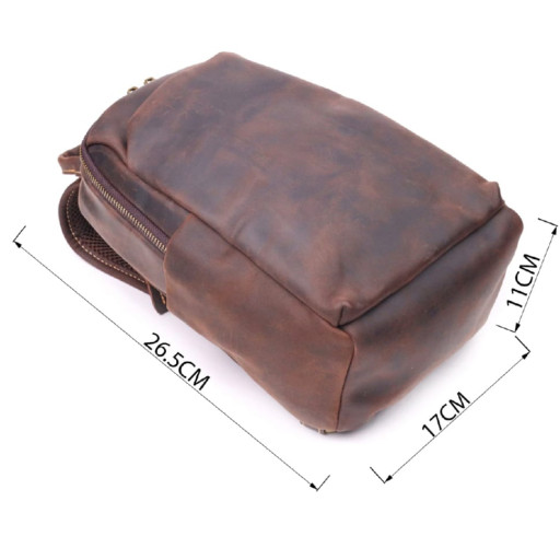 Сумка чоловіча через плече із натуральної вінтажної шкіри 21285 Vintage Коричнева