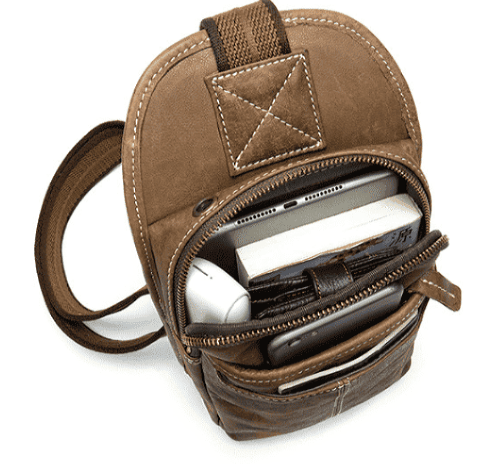 Leather shoulder bag Vintage 20009 Light brown