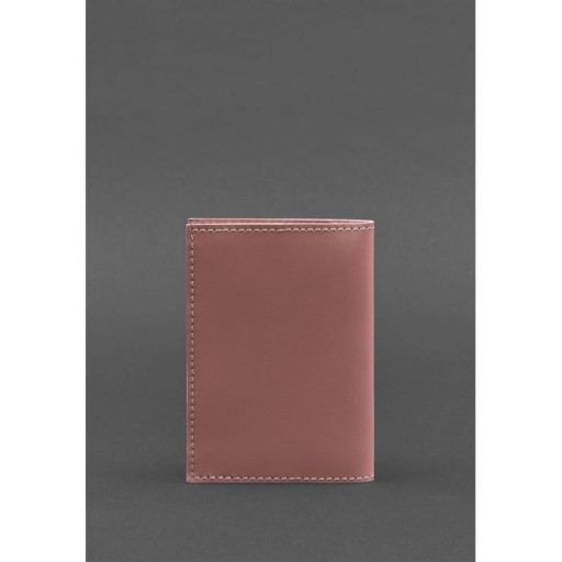 Шкіряна обкладинка для паспорта та військового квитка 1.2 рожева