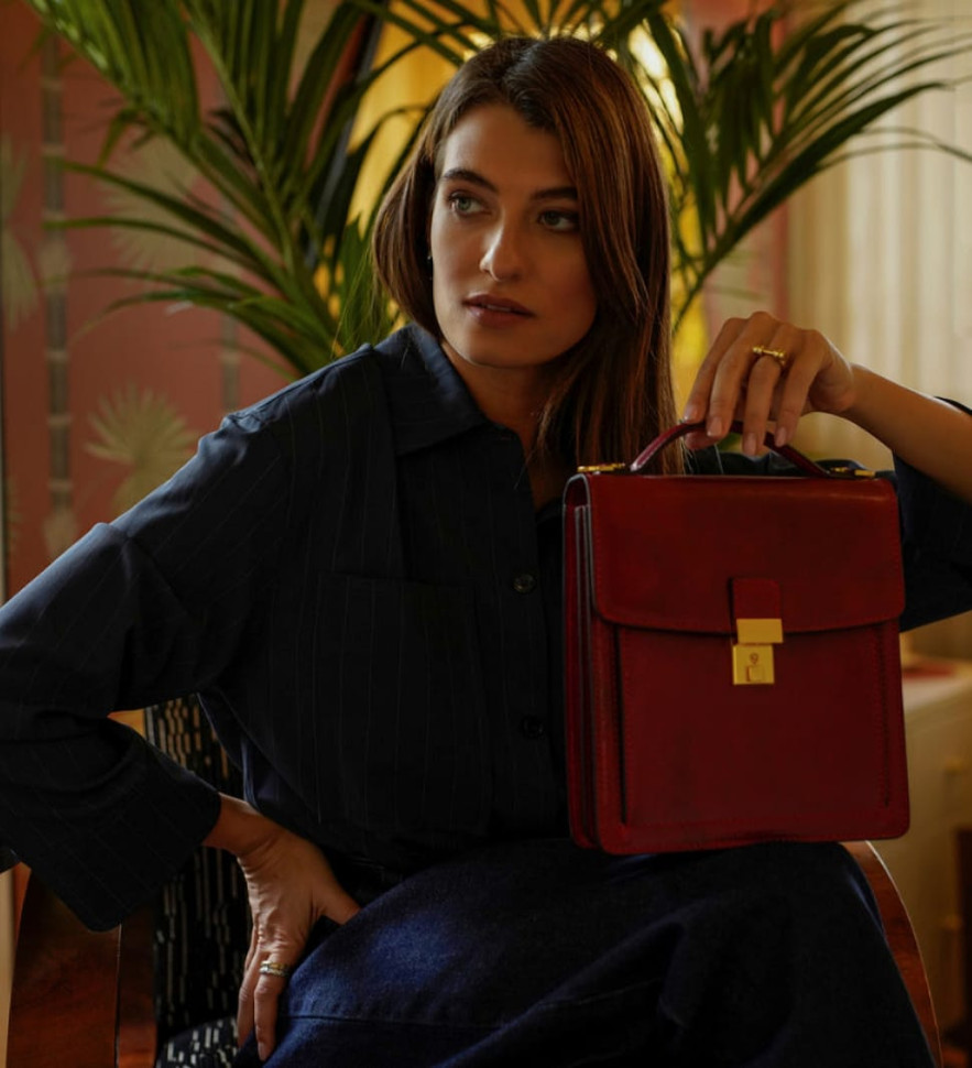 Маленький шкіряний портфель для жінок - Walden - Червоний колір - Time Resistance 5242401W