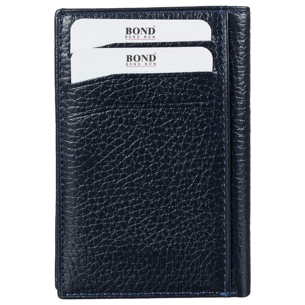 Кредитниця з відділом для купюр шкіряна BOND 532-1170 синій флотар