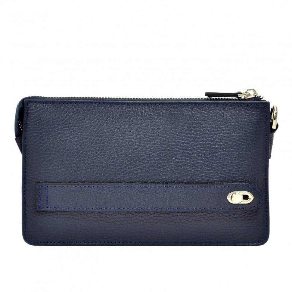 Барсетка кистьова шкіряна DESISAN 347-315 синій флотар