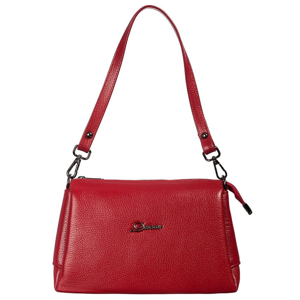 Сумка жіноча шкіряна Desisan 3017-4 червоний флотар
