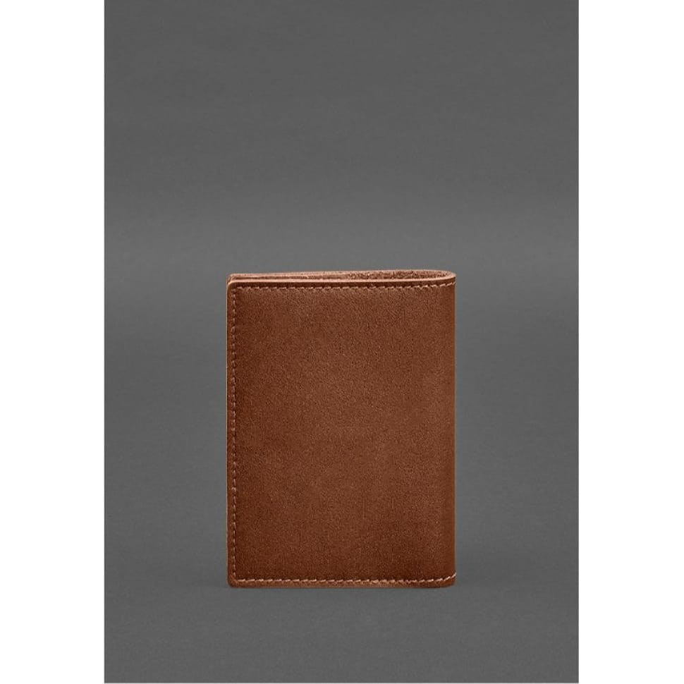 Кожаная обложка для военного билета с карманами 7.2 светло-коричневый краст