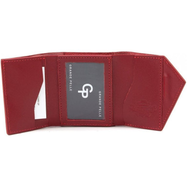 Mini leather wallet with asymmetrical flap 57066010 red