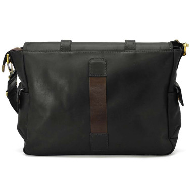 Crossbody bag made of crazy horse leather RA-6690-4lx brand TARWA black