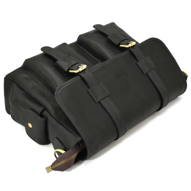 Crossbody bag made of crazy horse leather RA-6690-4lx brand TARWA black
