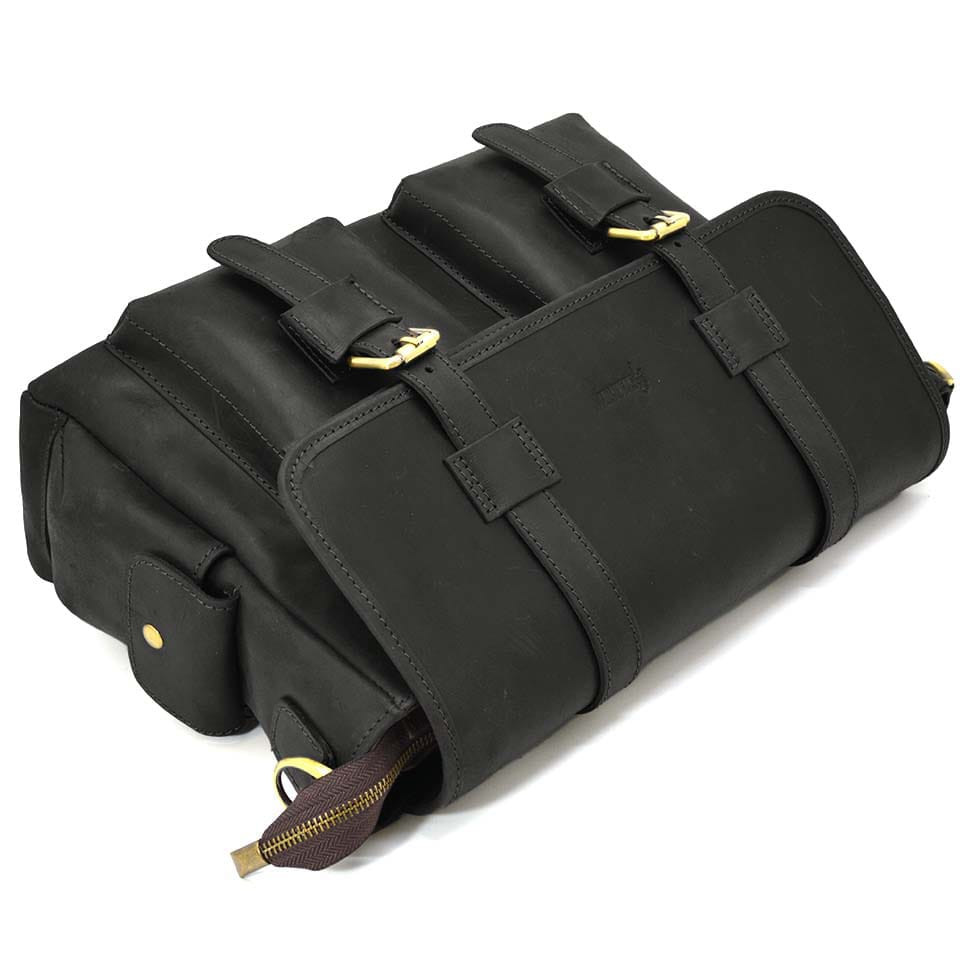 Crossbody bag made of crazy horse leather RA-6690-4lx brand TARWA black