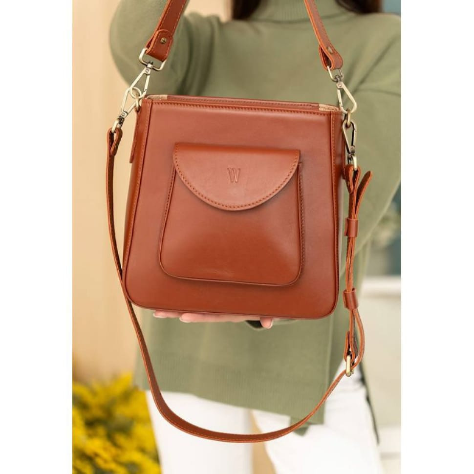 Жіноча шкіряна сумка Stella світло-коричнева