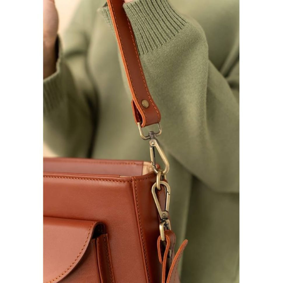 Жіноча шкіряна сумка Stella світло-коричнева