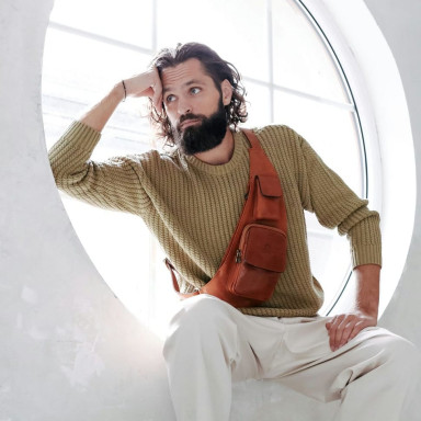 Chest bag, sling, one-shoulder backpack - The Monk - cognac Time Resistance 5240301