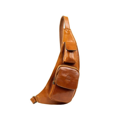 Chest bag, sling, one-shoulder backpack - The Monk - cognac Time Resistance 5240301