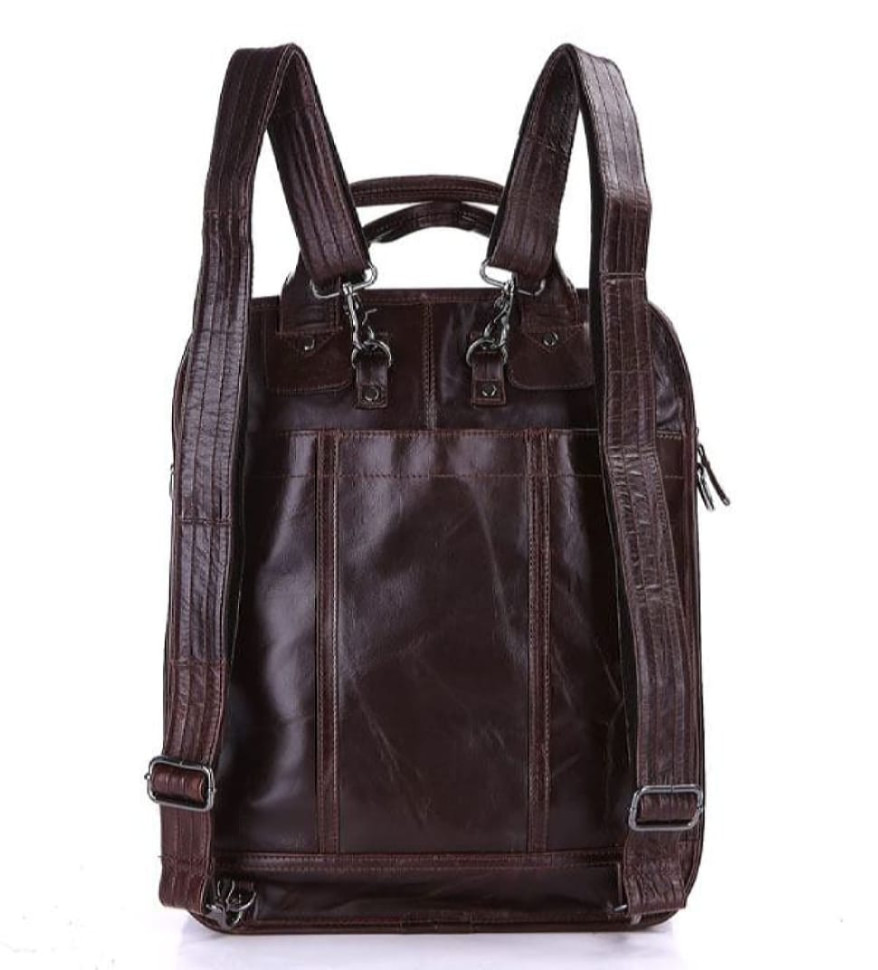 Вертикальна шкіряна чоловіча сумка 7168C, трансформер