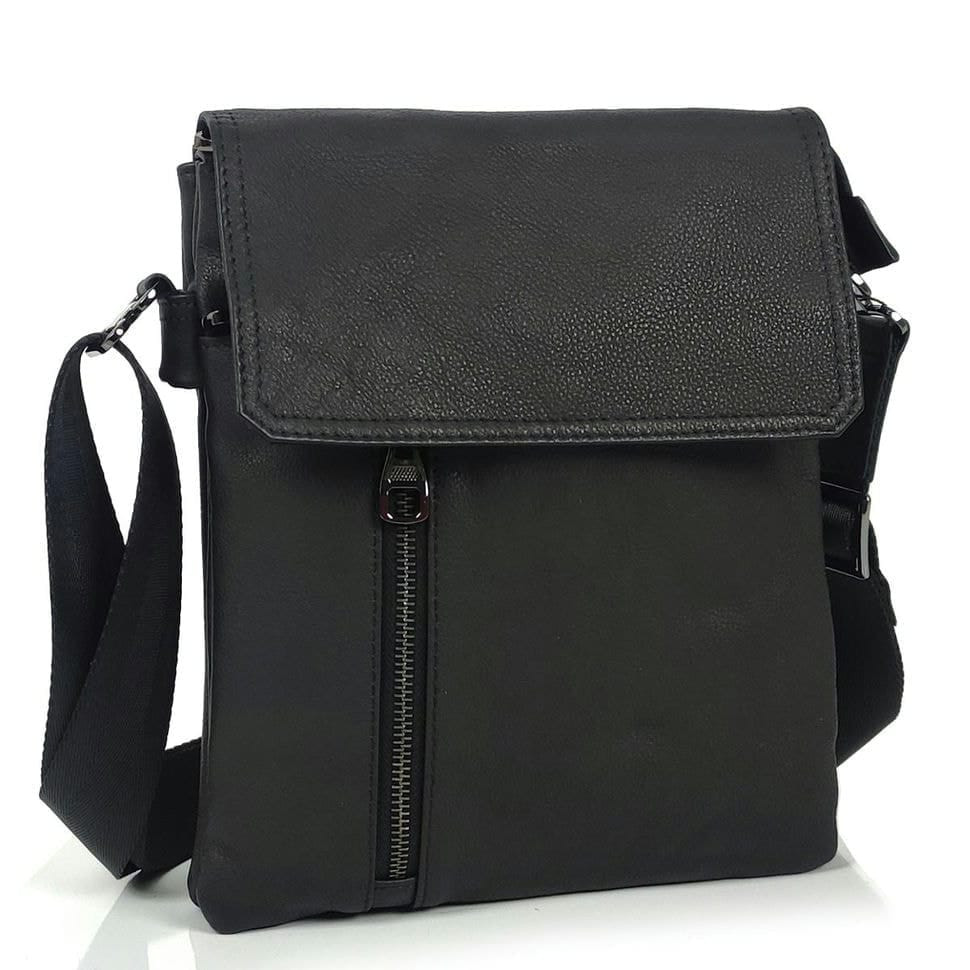 Чоловічий чорний месенджер із клапаном на застібці Tiding Bag S-JMD10-6038A