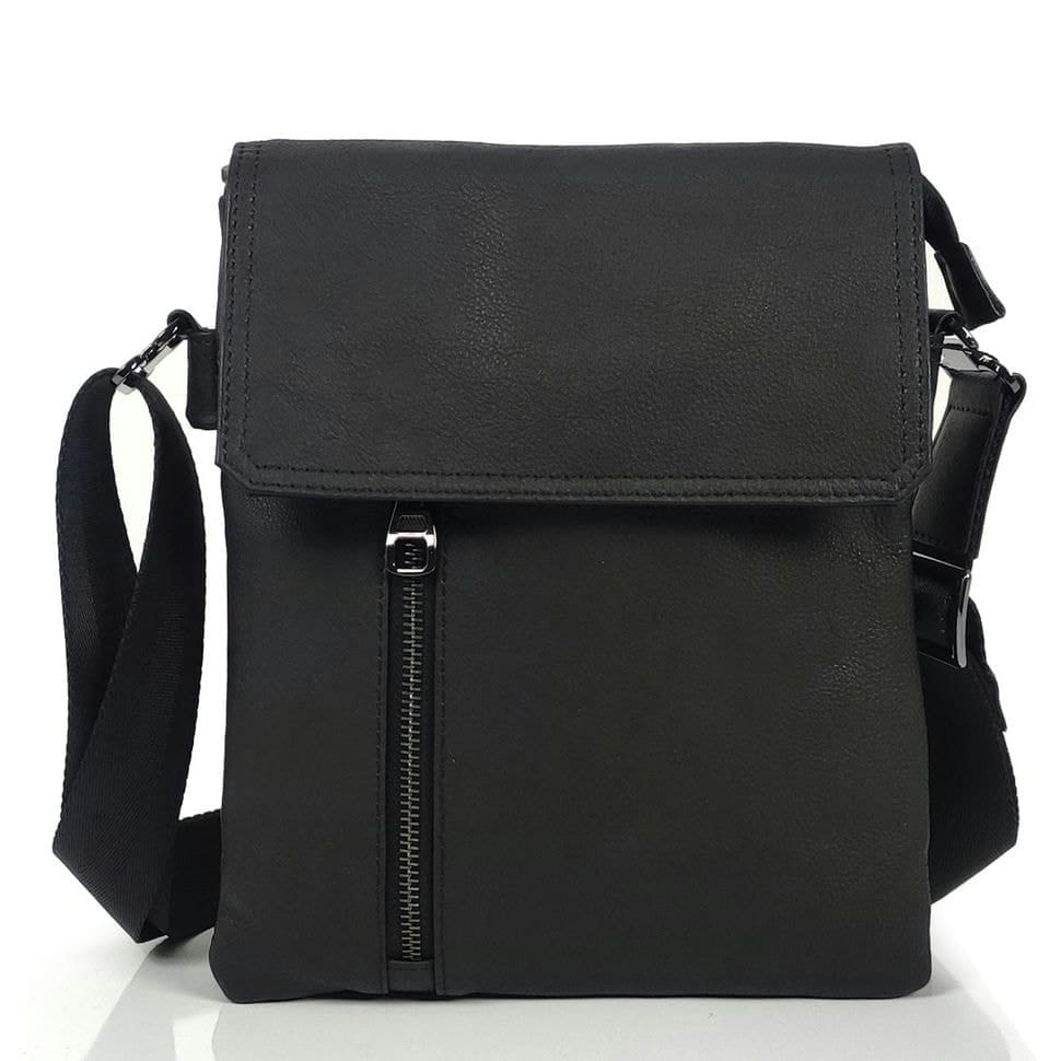 Чоловічий чорний месенджер із клапаном на застібці Tiding Bag S-JMD10-6038A