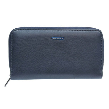 Leather wallet Newcontatto 3622 navy blue