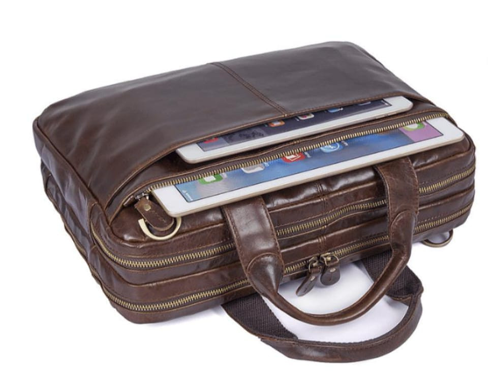 Урожай чоловіча шкіряна сумка для документів та ноутбука Tiding Bag 7092-3C