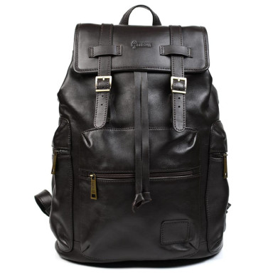 Leather city laptop backpack TARWA GC-0010-4lx brown