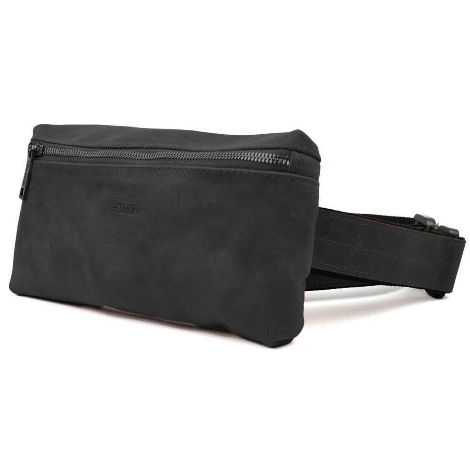 Сумка чоловіча напоясна (через плече) невелика TARWA Чорна (RА-1818-3md)