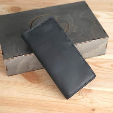 Тонкий мужской купюрник кошелек BGS кожаный черный BGS3205