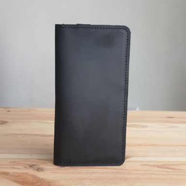 Тонкий мужской купюрник кошелек BGS кожаный черный BGS3205