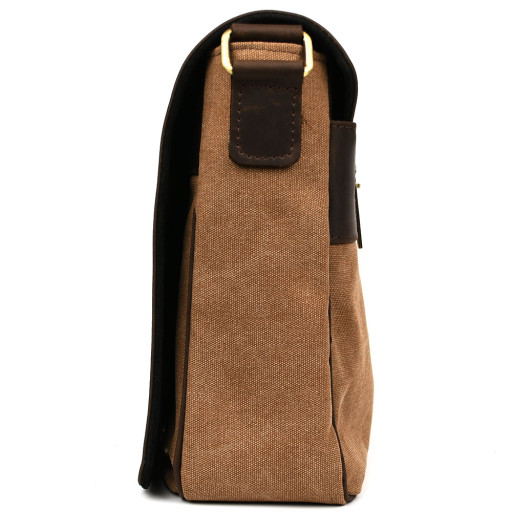 Сумка чоловіча через плече зі шкіри та канвасу TARWA RCC-1047-3md