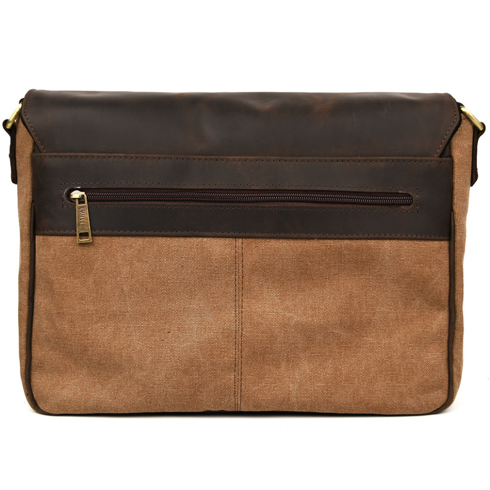 Сумка чоловіча через плече зі шкіри та канвасу TARWA RCC-1047-3md
