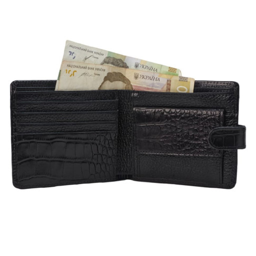 Портмоне шкіра BOND 547-356 чорний кроко