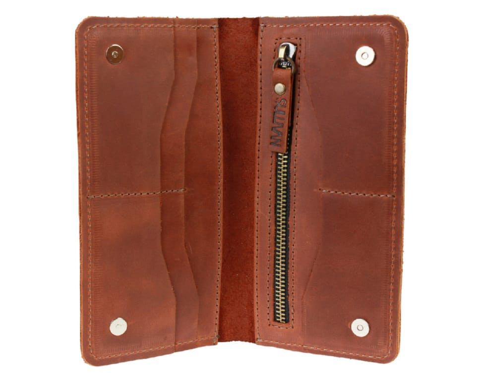 Mens large leather wallet SULLIVAN 103-65(10) light brown