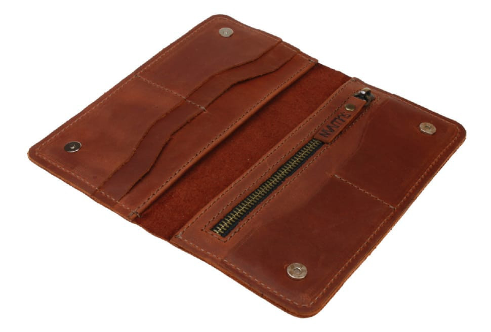 Mens large leather wallet SULLIVAN 103-65(10) light brown