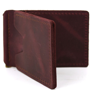 Handmade leather money clip Marsala RW-hold-001 TARWA 