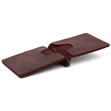 Handmade leather money clip Marsala RW-hold-001 TARWA 