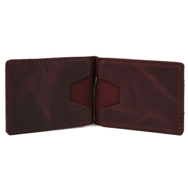 Handmade leather money clip Marsala RW-hold-001 TARWA 