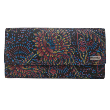 Кошелек женский кожа Desisan 150-995 синие цветы
