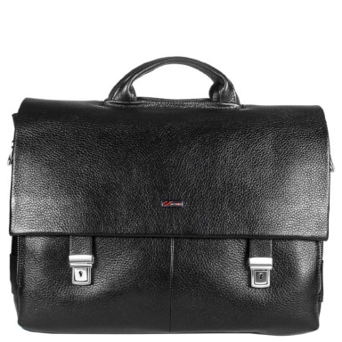 Портфель кожаный Desisan 1315-01 черный гладкий