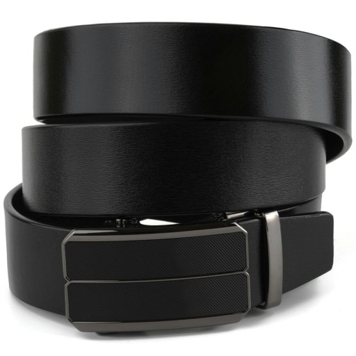 Чоловічий ремень з затемненою чорною матовою пряжкою Vintage 20279 Чорний