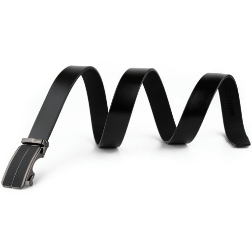 Чоловічий ремень з затемненою чорною матовою пряжкою Vintage 20279 Чорний