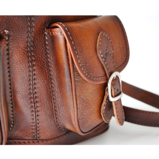 Pratesi BVS345 - Backpack Caporalino in cow leather Bruce Dark Green