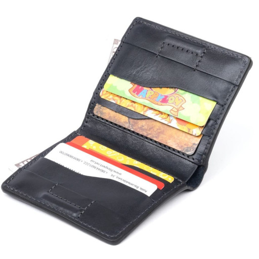 Вертикальне глянсове портмоне з накладною монетницею GRANDE PELLE 11332 Синє