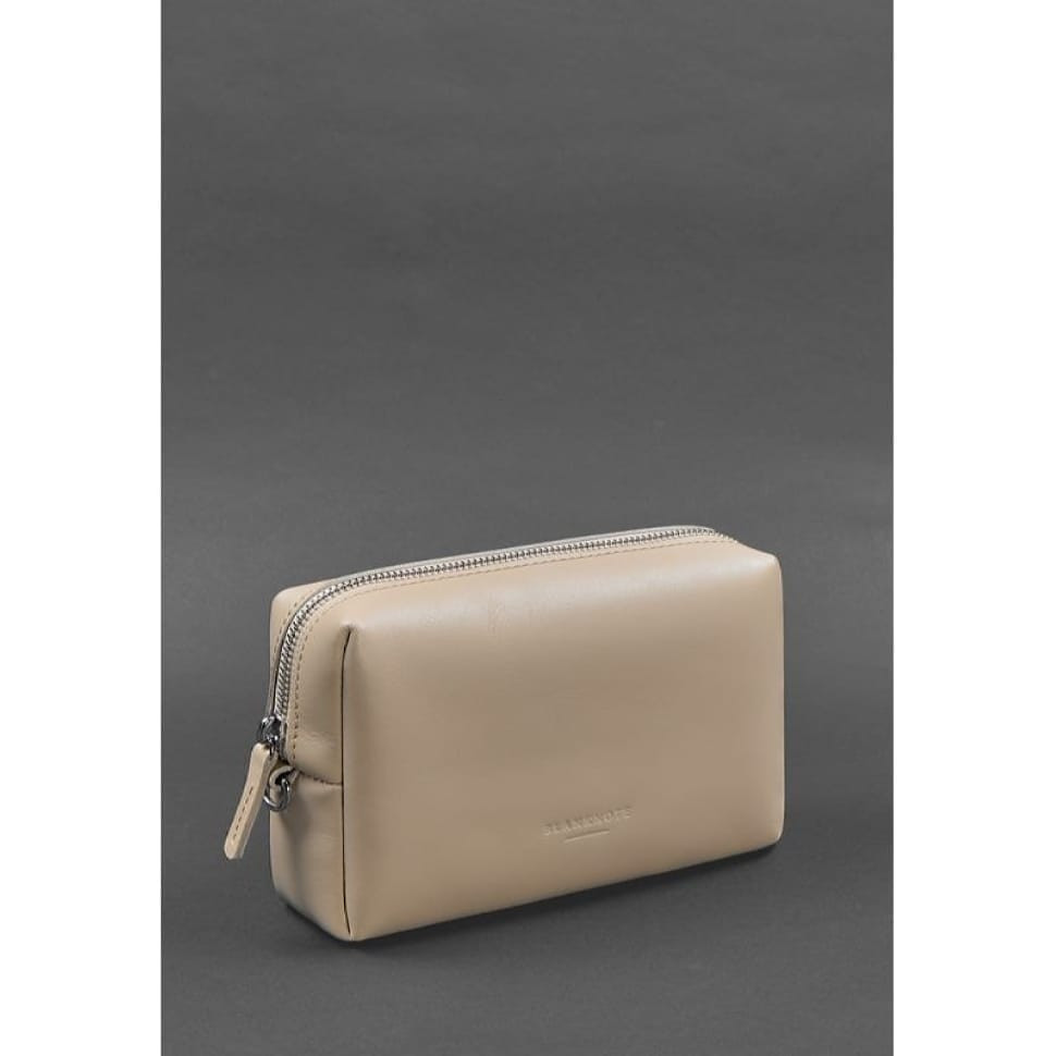 Шкіряна косметичка-несесер 3.0 Світло-бежева