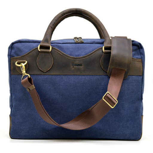 Сумка чоловіча мікс тканини Канвас і натуральної шкіри RK-8839-4lx TARWA