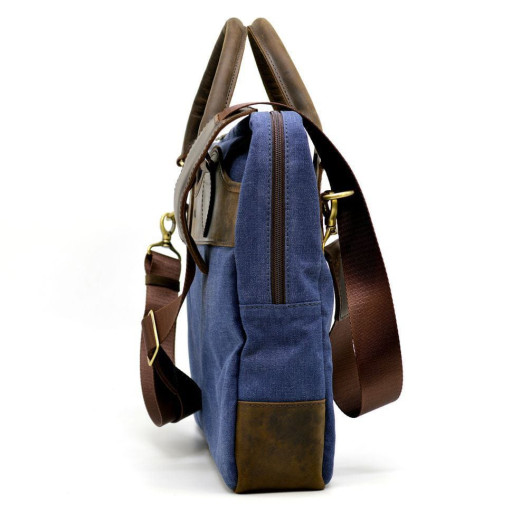 Сумка чоловіча мікс тканини Канвас і натуральної шкіри RK-8839-4lx TARWA