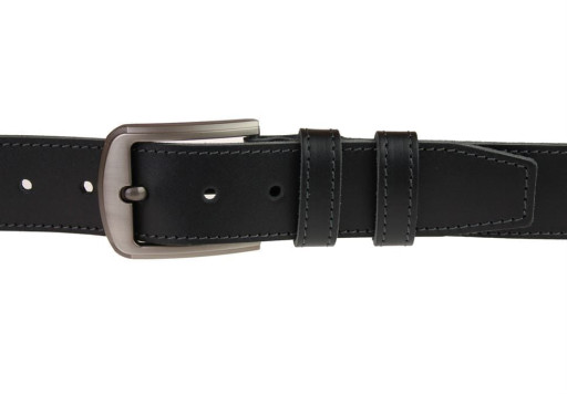 Ремінь чоловічий шкіряний джинсовий одна строчка SULLIVAN RMK-44 (7.5) 115-150 см чорний