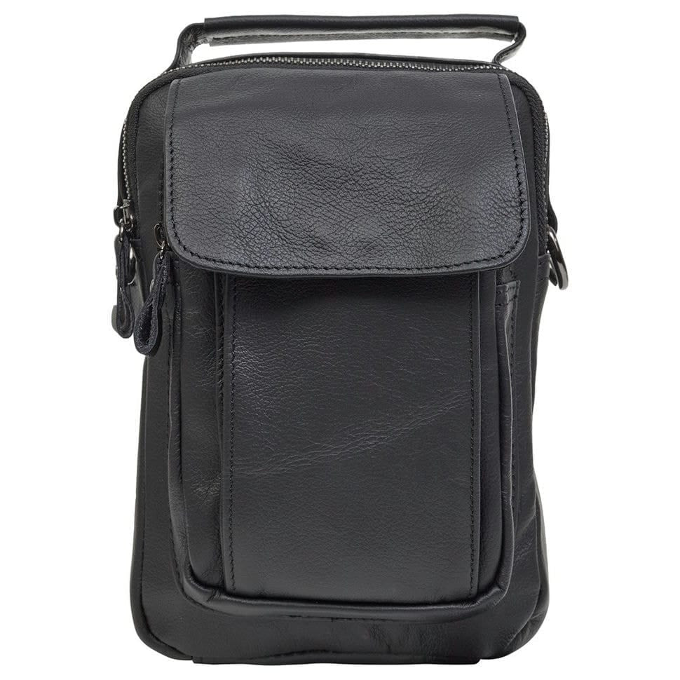 Чоловіча шкіряна сумка через плече BUFFALO BAGS M7910A чорна