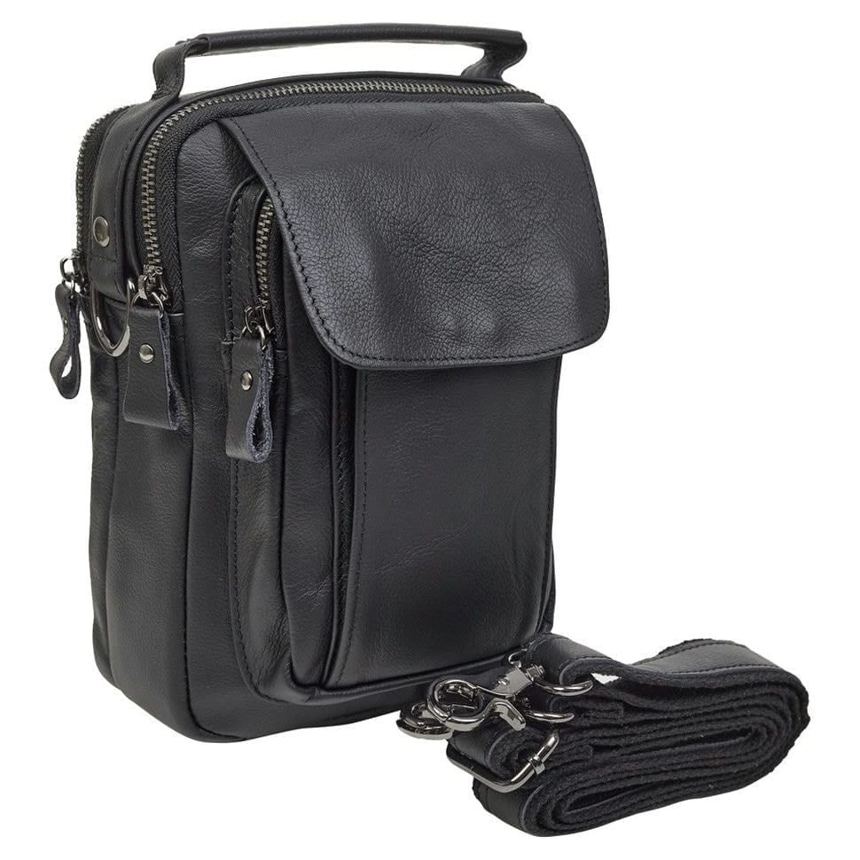 Чоловіча шкіряна сумка через плече BUFFALO BAGS M7910A чорна