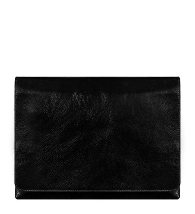 Leather Messenger Bag - A Room with a View - Black color - Time Resistance 5245001