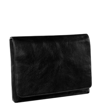 Leather Messenger Bag - A Room with a View - Black color - Time Resistance 5245001