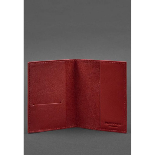 Шкіряна обкладинка для паспорта та військового квитка 1.2 червона